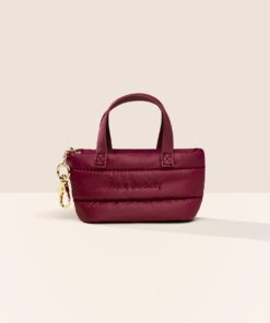Mini Puffy Tote Keychain   Merlot